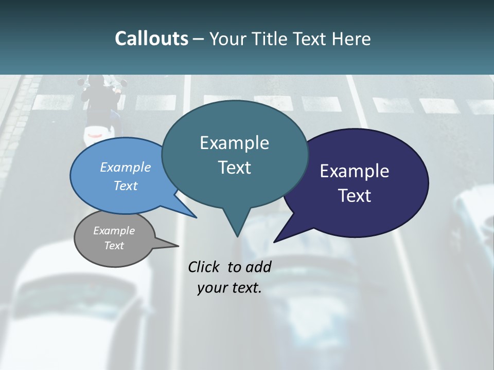 A Motorcyclist Riding Down The Road In Traffic PowerPoint Template