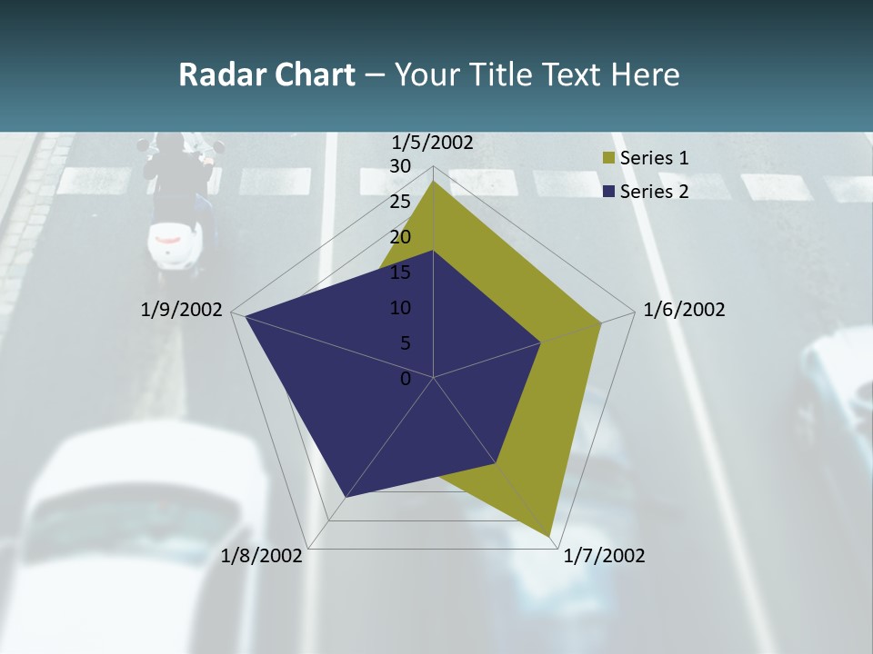 A Motorcyclist Riding Down The Road In Traffic PowerPoint Template