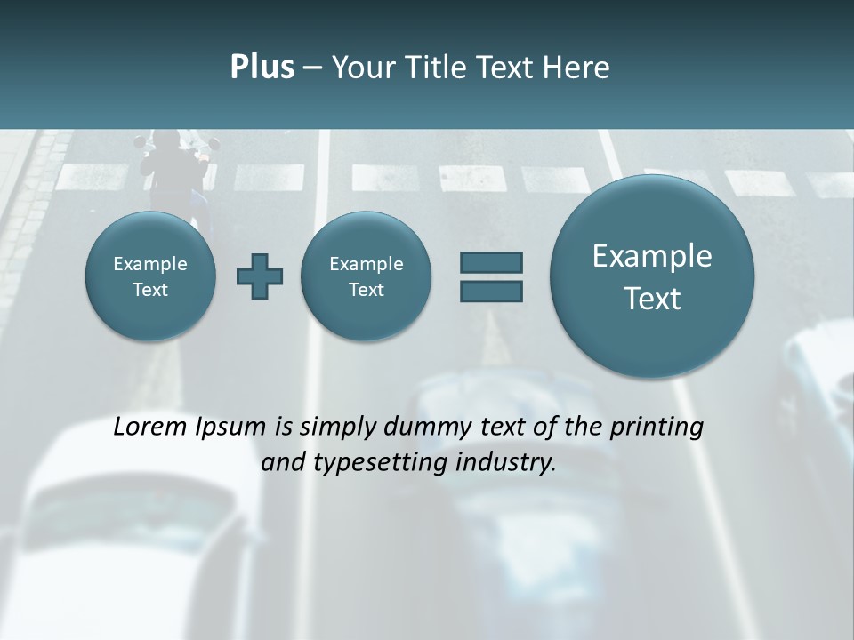A Motorcyclist Riding Down The Road In Traffic PowerPoint Template