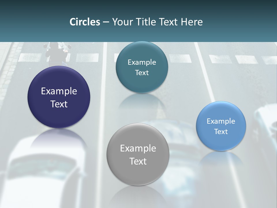 A Motorcyclist Riding Down The Road In Traffic PowerPoint Template