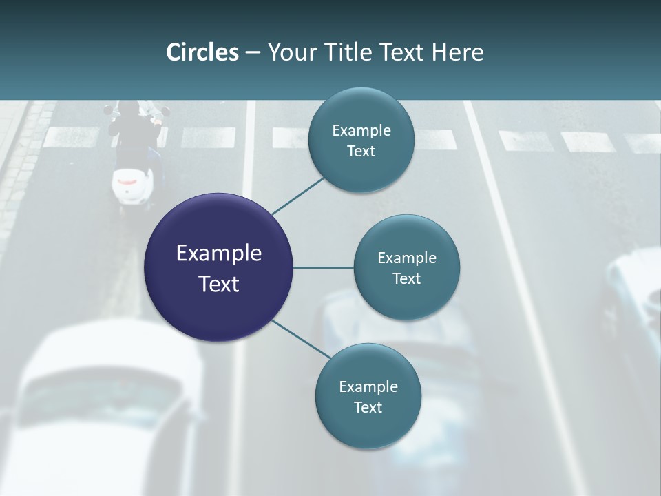 A Motorcyclist Riding Down The Road In Traffic PowerPoint Template