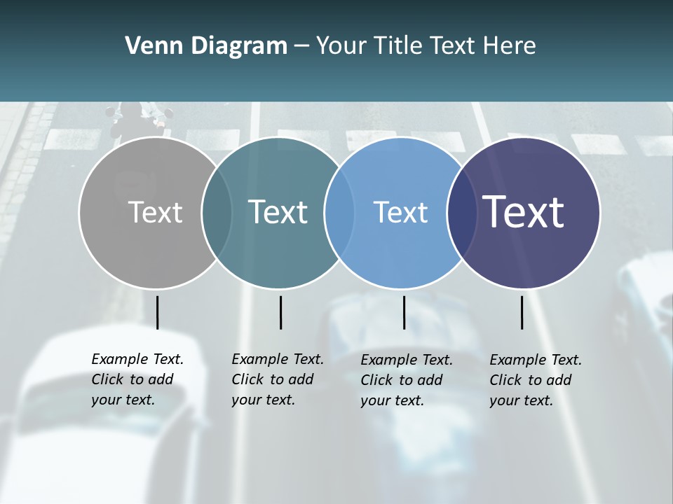 A Motorcyclist Riding Down The Road In Traffic PowerPoint Template