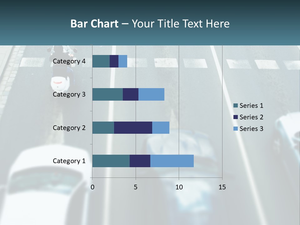 A Motorcyclist Riding Down The Road In Traffic PowerPoint Template