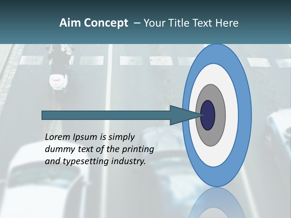 A Motorcyclist Riding Down The Road In Traffic PowerPoint Template