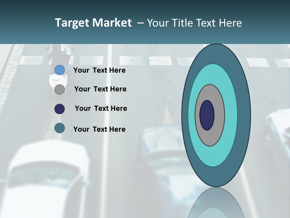 A Motorcyclist Riding Down The Road In Traffic PowerPoint Template