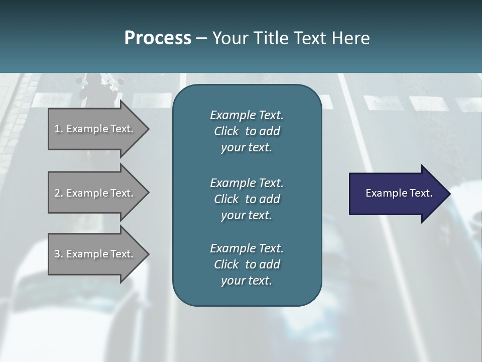 A Motorcyclist Riding Down The Road In Traffic PowerPoint Template