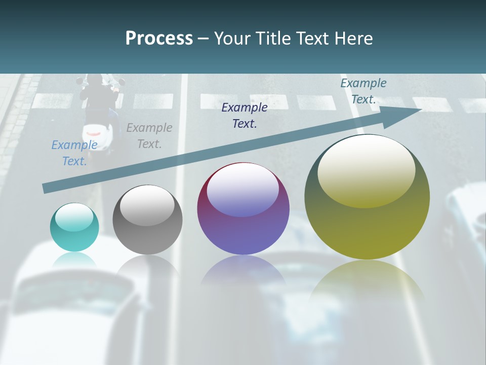 A Motorcyclist Riding Down The Road In Traffic PowerPoint Template