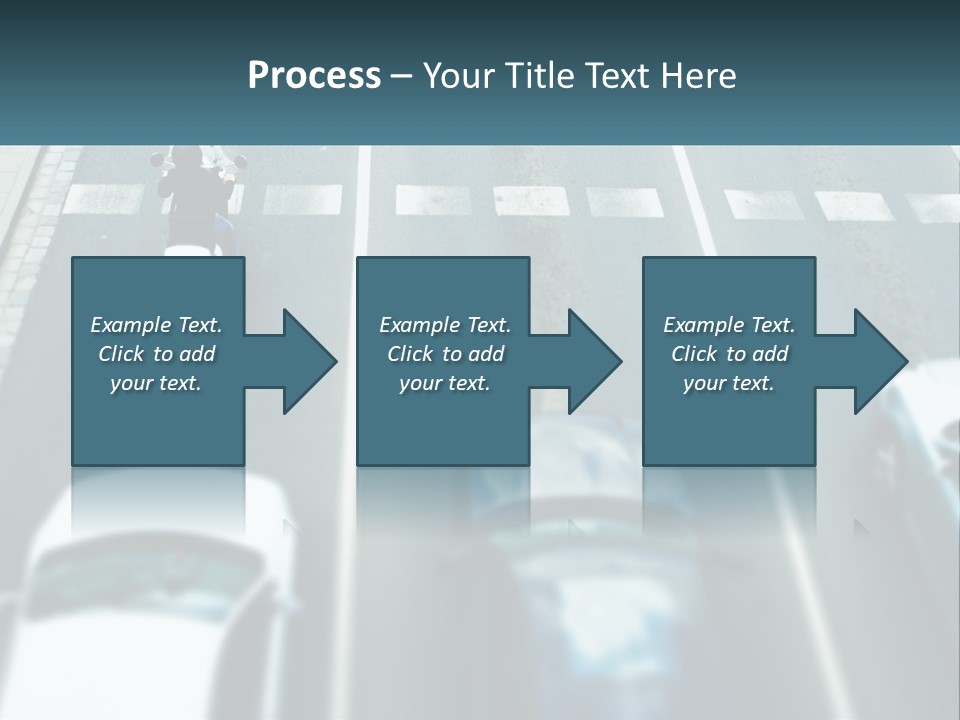 A Motorcyclist Riding Down The Road In Traffic PowerPoint Template