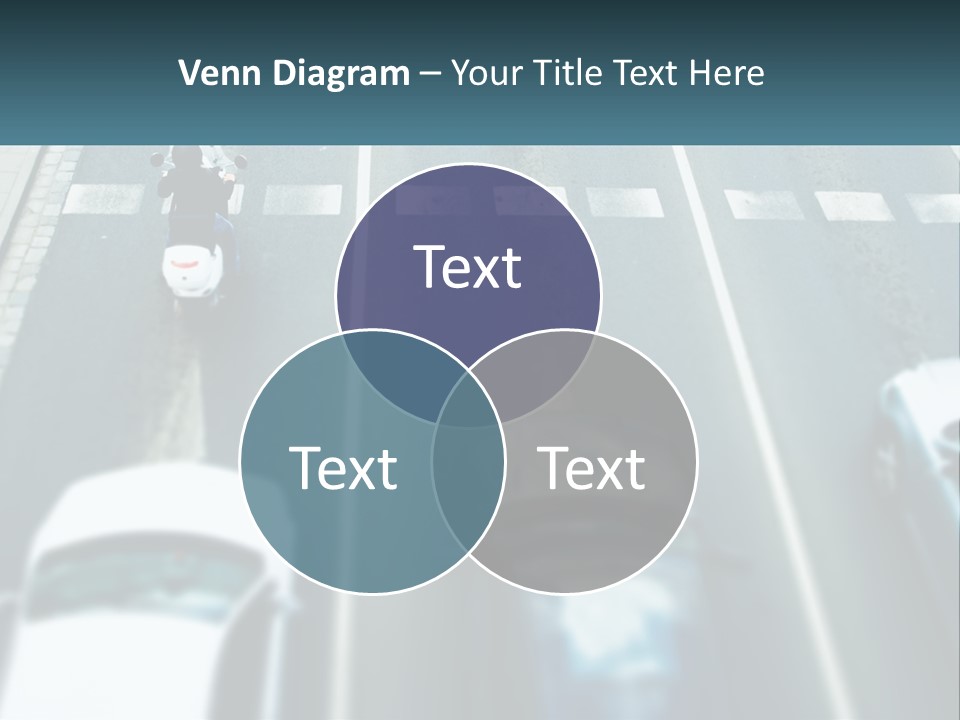 A Motorcyclist Riding Down The Road In Traffic PowerPoint Template