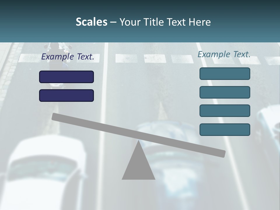A Motorcyclist Riding Down The Road In Traffic PowerPoint Template
