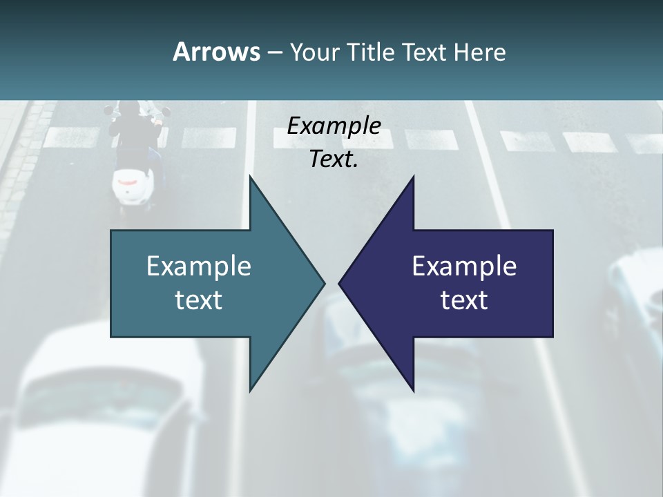 A Motorcyclist Riding Down The Road In Traffic PowerPoint Template