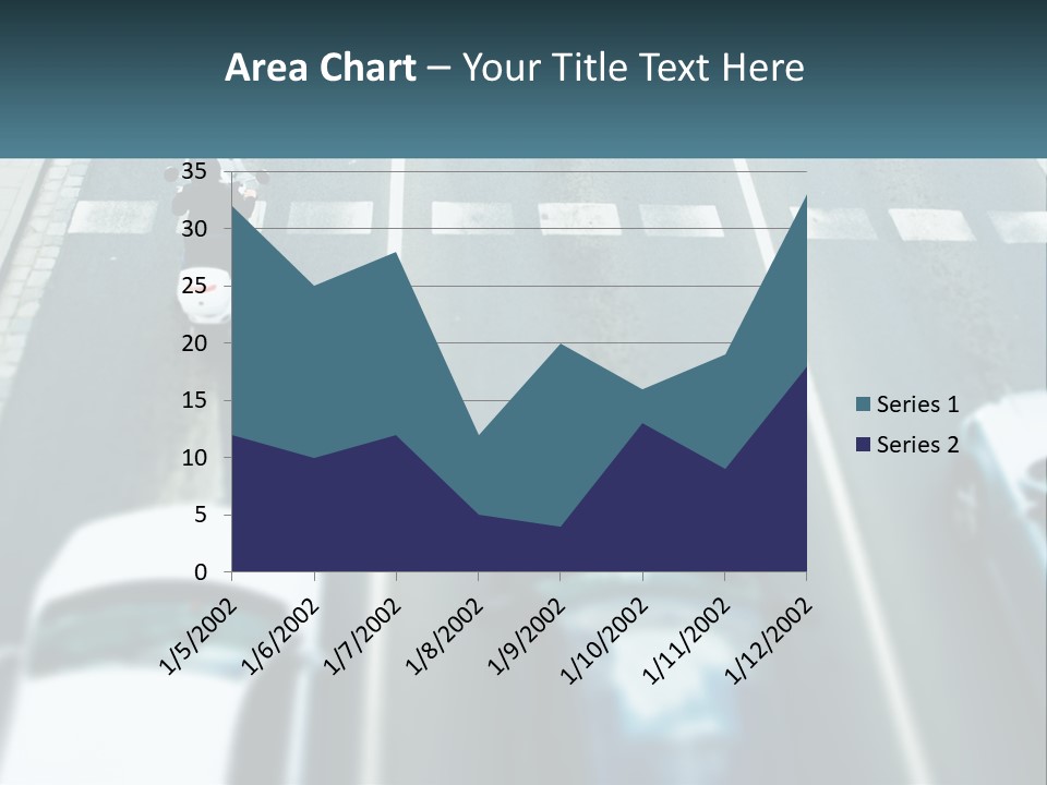 A Motorcyclist Riding Down The Road In Traffic PowerPoint Template