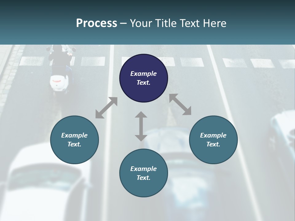 A Motorcyclist Riding Down The Road In Traffic PowerPoint Template