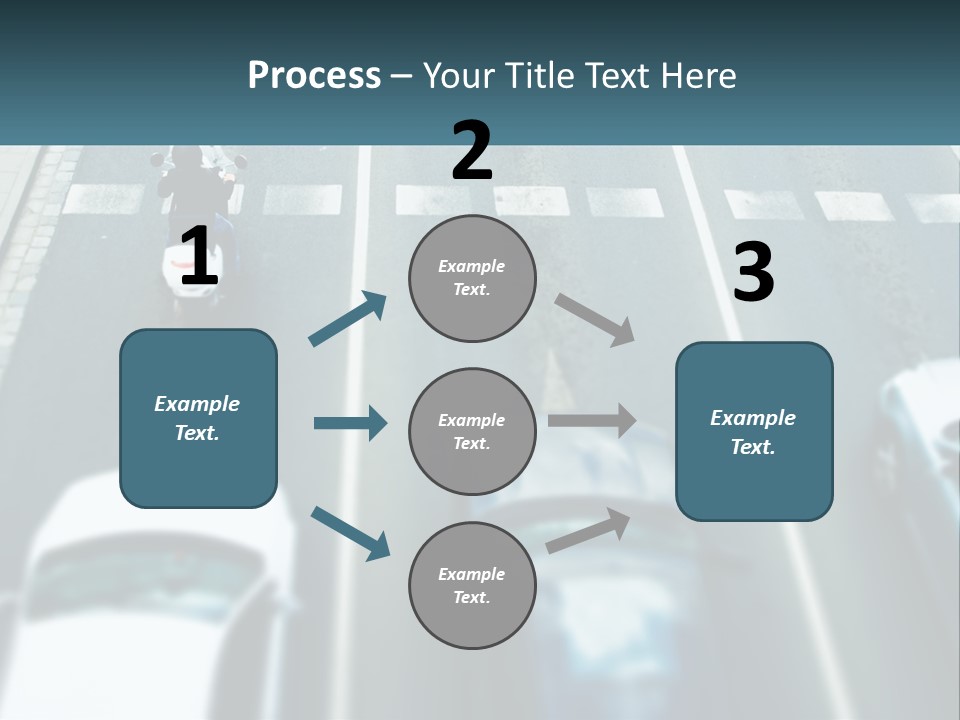 A Motorcyclist Riding Down The Road In Traffic PowerPoint Template