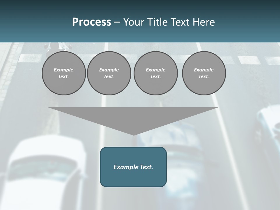 A Motorcyclist Riding Down The Road In Traffic PowerPoint Template