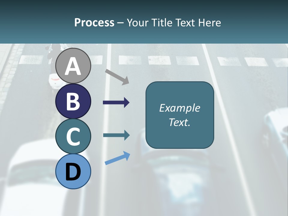 A Motorcyclist Riding Down The Road In Traffic PowerPoint Template