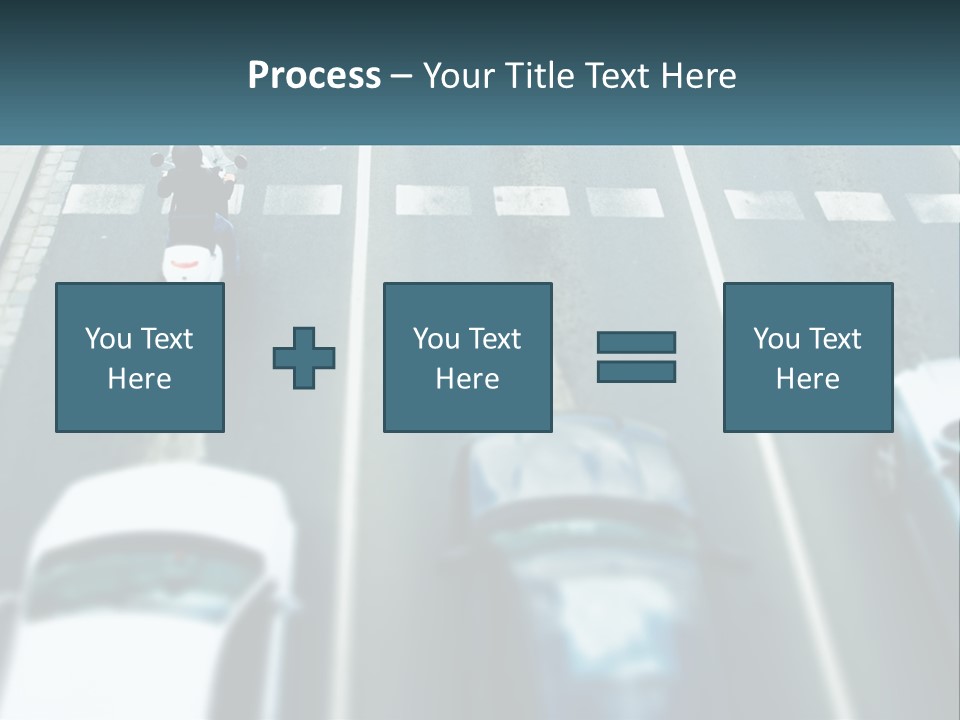 A Motorcyclist Riding Down The Road In Traffic PowerPoint Template