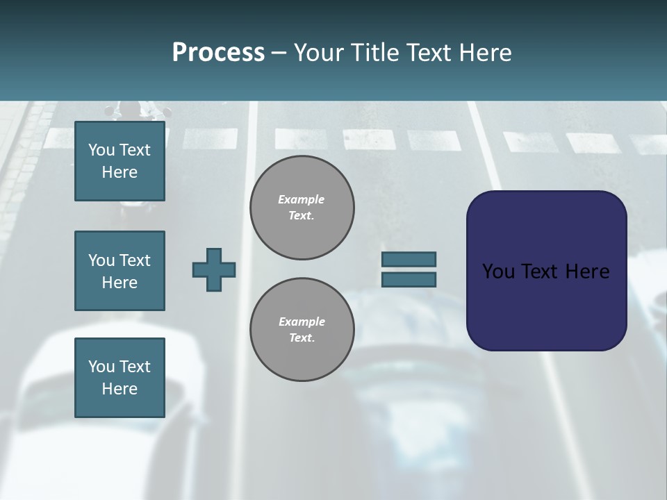 A Motorcyclist Riding Down The Road In Traffic PowerPoint Template