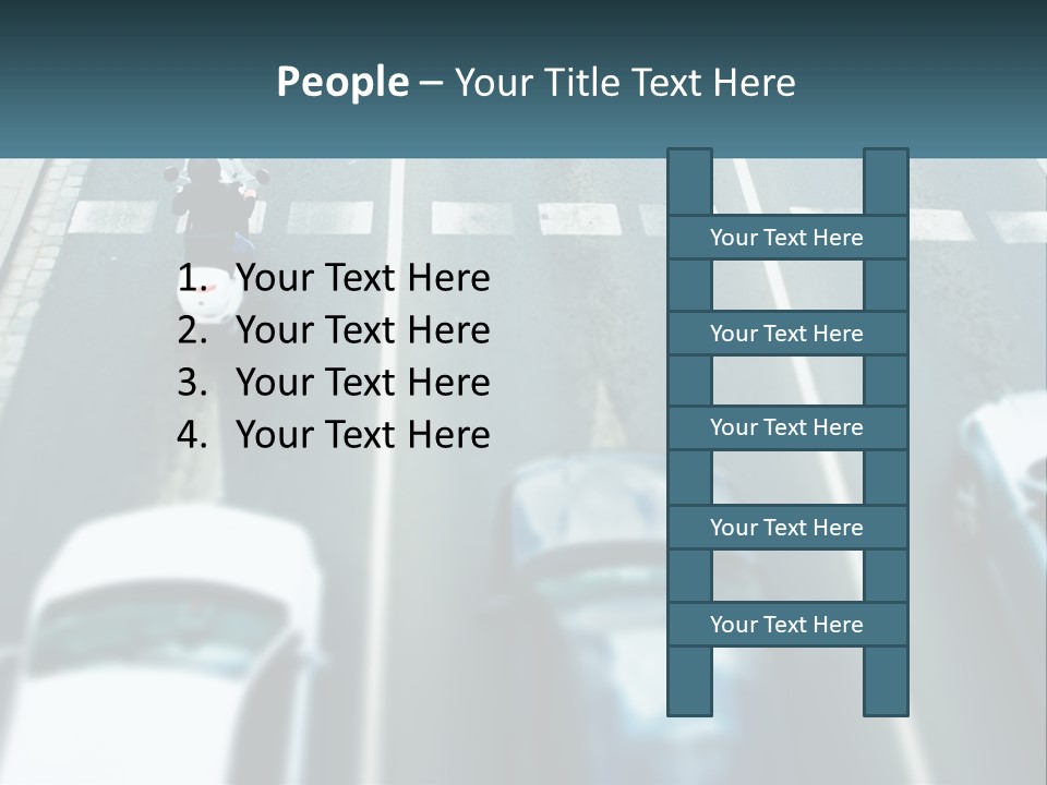 A Motorcyclist Riding Down The Road In Traffic PowerPoint Template