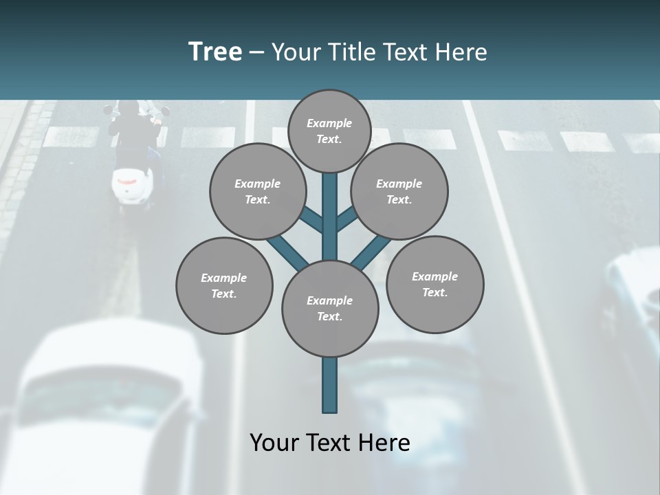 A Motorcyclist Riding Down The Road In Traffic PowerPoint Template