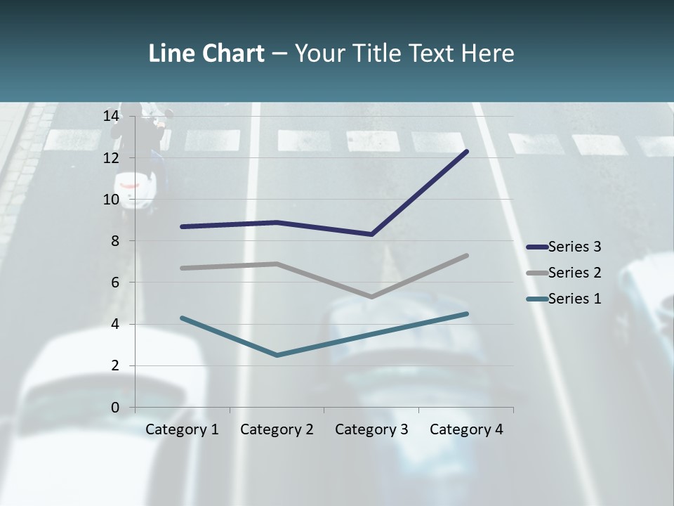 A Motorcyclist Riding Down The Road In Traffic PowerPoint Template