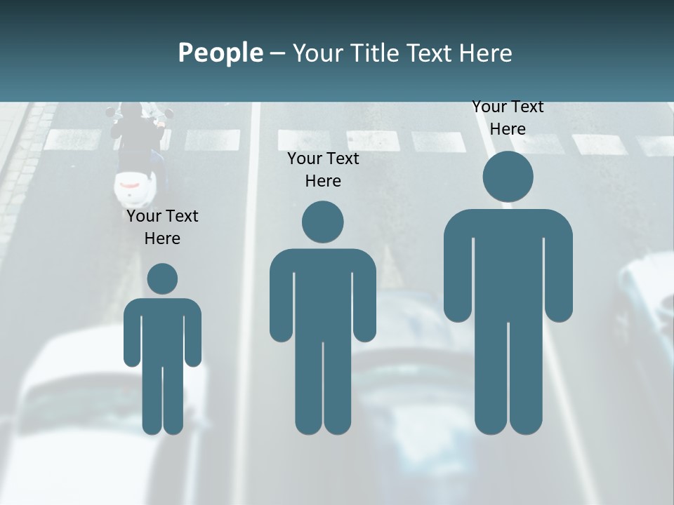 A Motorcyclist Riding Down The Road In Traffic PowerPoint Template