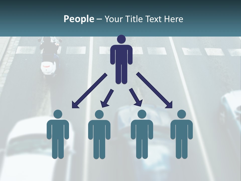 A Motorcyclist Riding Down The Road In Traffic PowerPoint Template