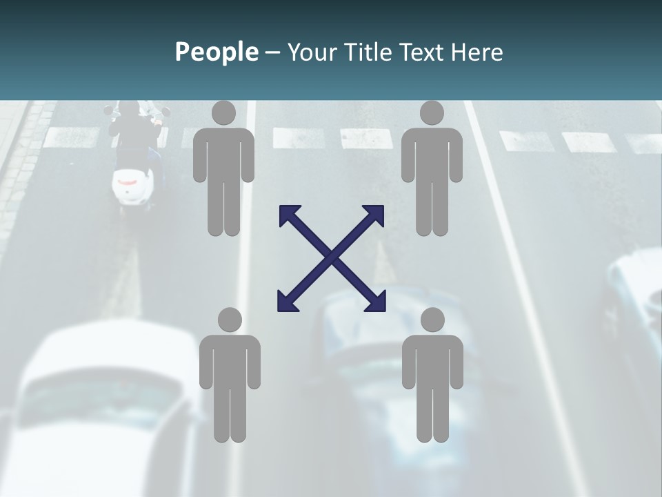 A Motorcyclist Riding Down The Road In Traffic PowerPoint Template