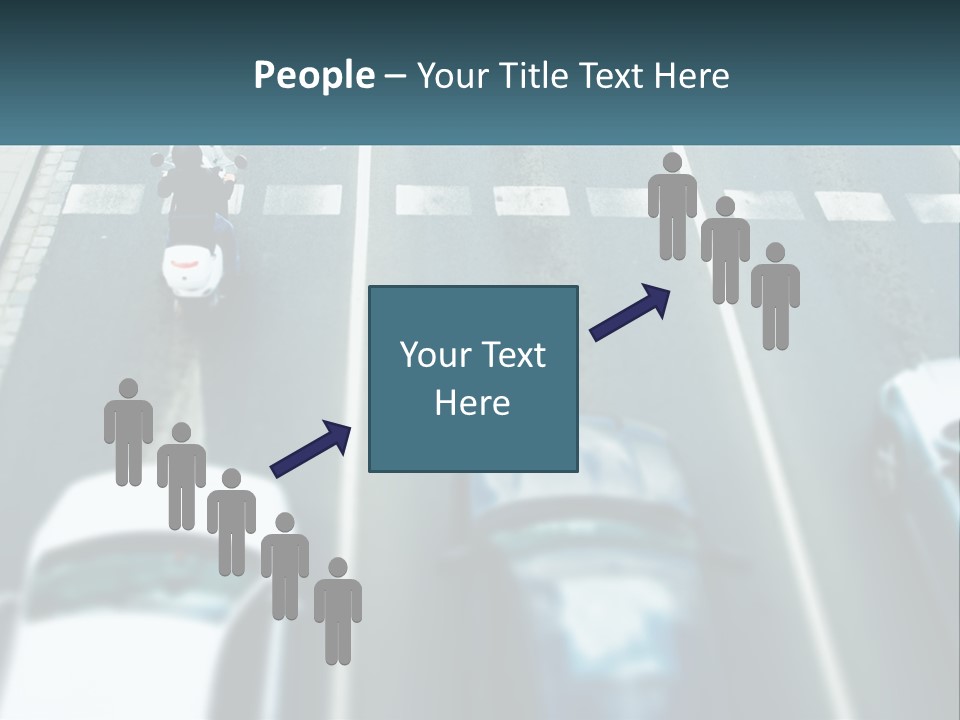 A Motorcyclist Riding Down The Road In Traffic PowerPoint Template