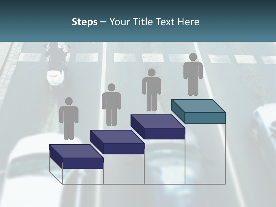 A Motorcyclist Riding Down The Road In Traffic PowerPoint Template