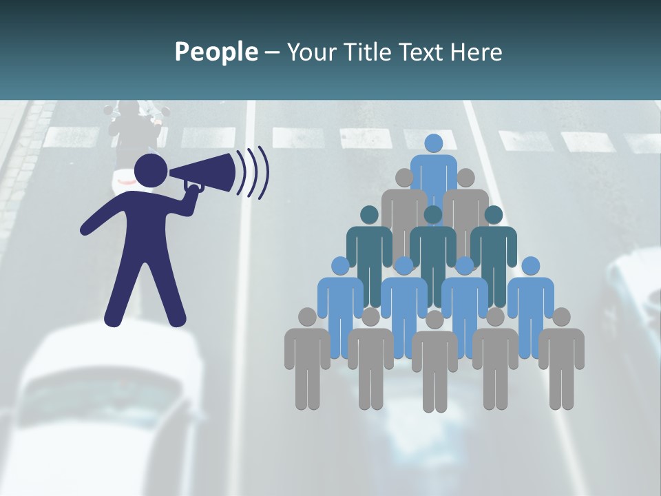 A Motorcyclist Riding Down The Road In Traffic PowerPoint Template