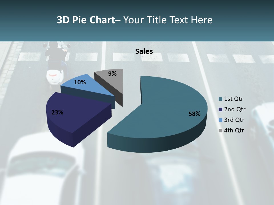 A Motorcyclist Riding Down The Road In Traffic PowerPoint Template