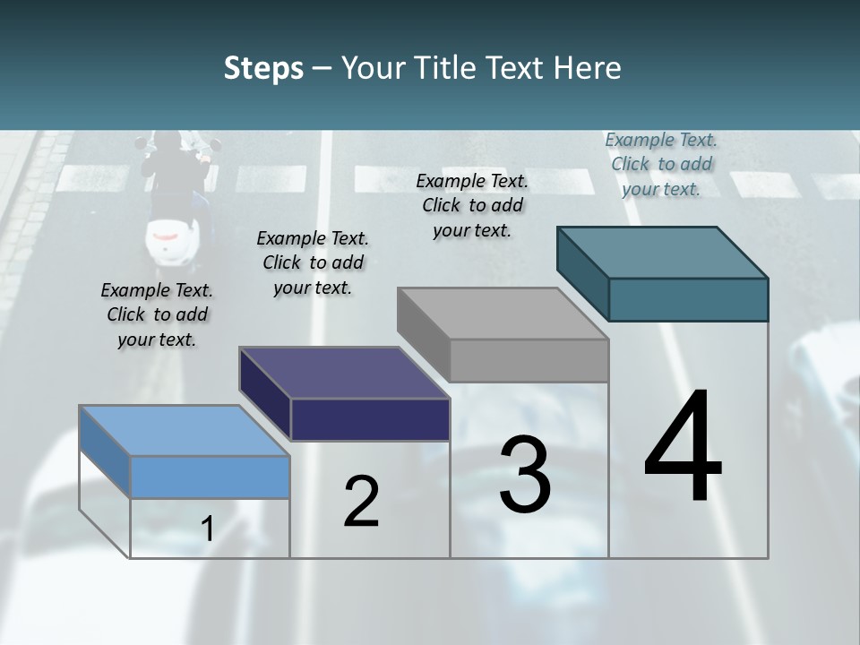 A Motorcyclist Riding Down The Road In Traffic PowerPoint Template