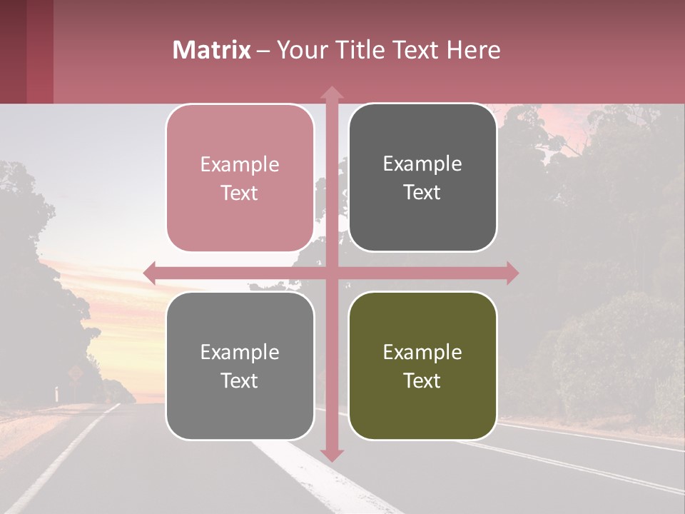 A Picture Of A Road With Trees And Sky In The Background PowerPoint Template