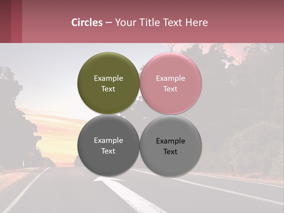 A Picture Of A Road With Trees And Sky In The Background PowerPoint Template