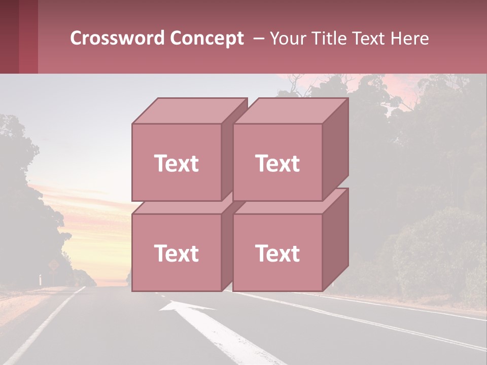 A Picture Of A Road With Trees And Sky In The Background PowerPoint Template
