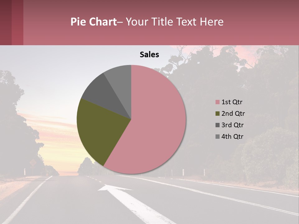 A Picture Of A Road With Trees And Sky In The Background PowerPoint Template