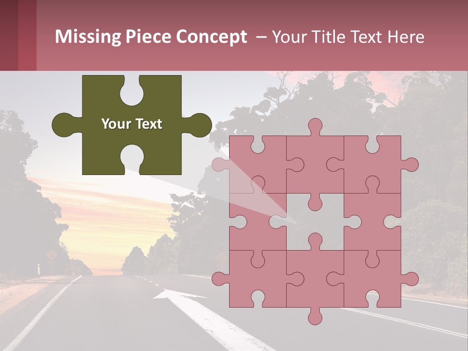 A Picture Of A Road With Trees And Sky In The Background PowerPoint Template