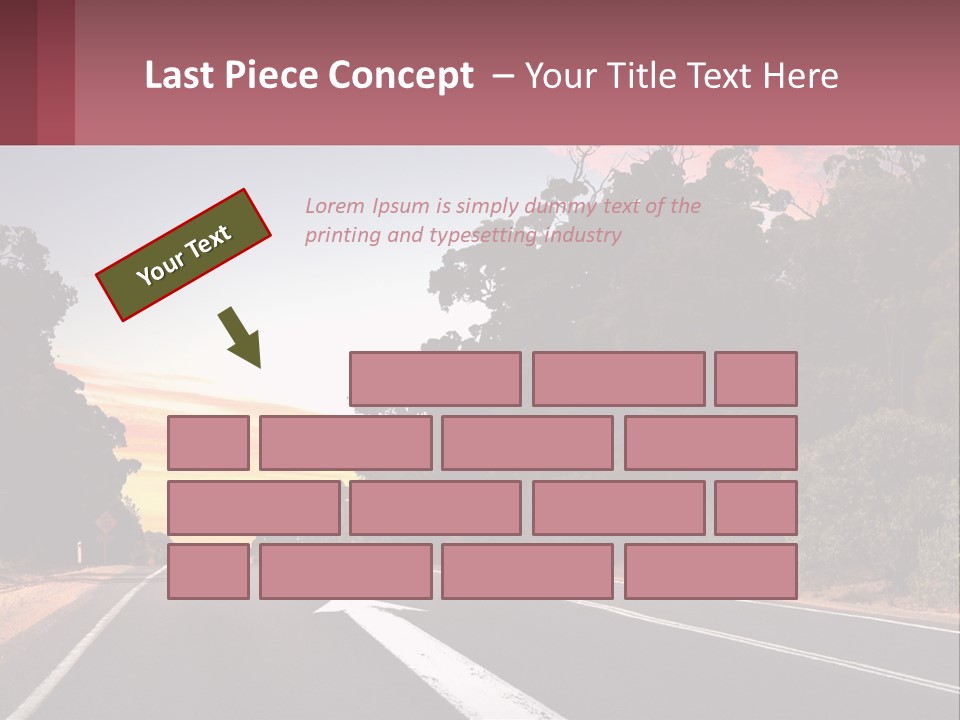 A Picture Of A Road With Trees And Sky In The Background PowerPoint Template