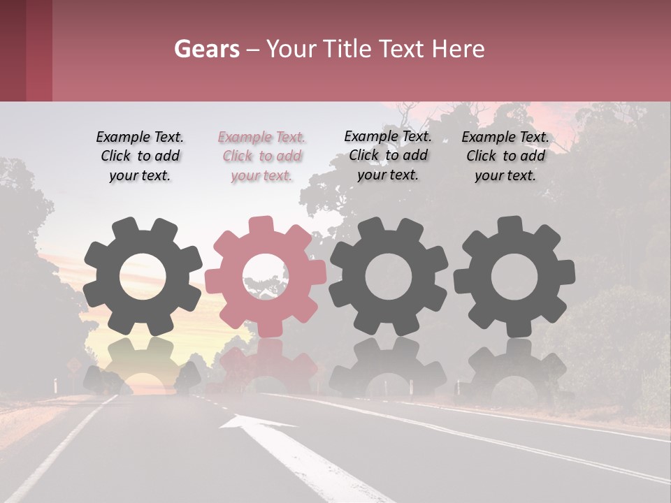 A Picture Of A Road With Trees And Sky In The Background PowerPoint Template