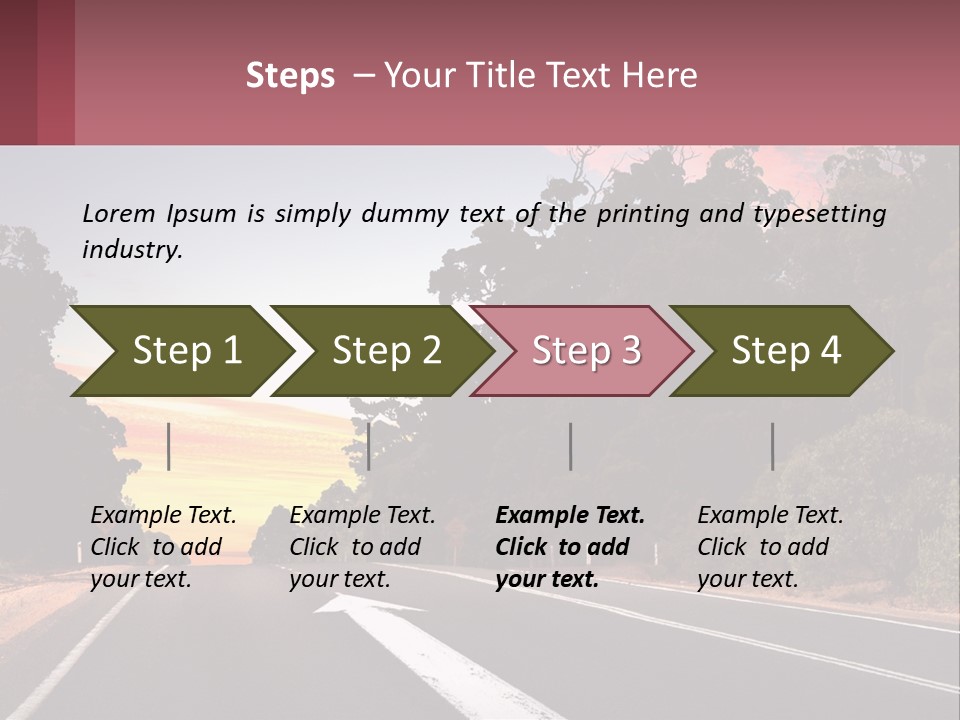 A Picture Of A Road With Trees And Sky In The Background PowerPoint Template