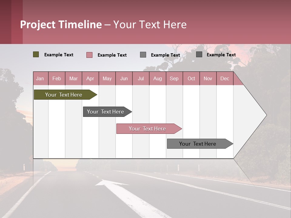 A Picture Of A Road With Trees And Sky In The Background PowerPoint Template