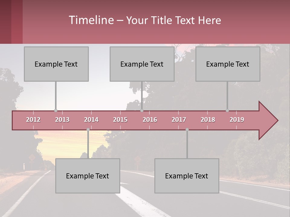 A Picture Of A Road With Trees And Sky In The Background PowerPoint Template