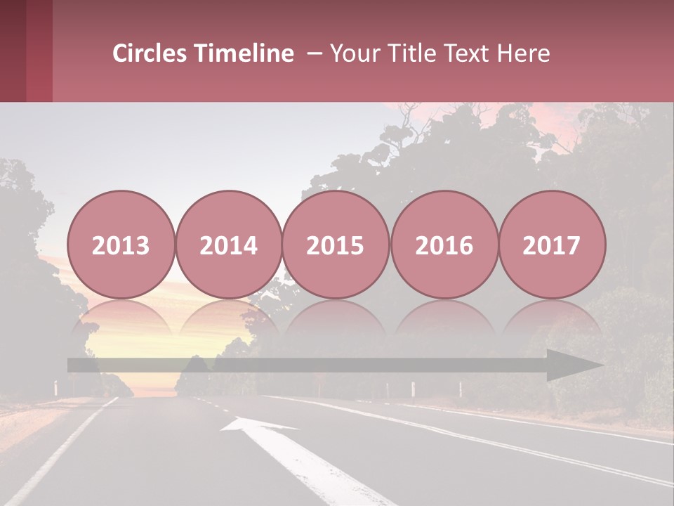 A Picture Of A Road With Trees And Sky In The Background PowerPoint Template