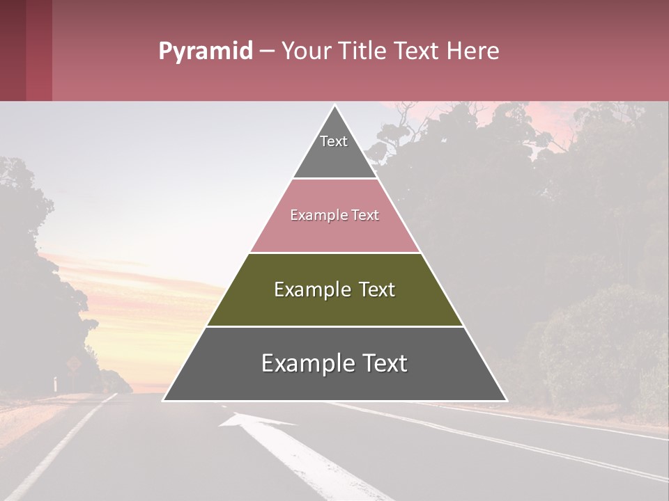 A Picture Of A Road With Trees And Sky In The Background PowerPoint Template
