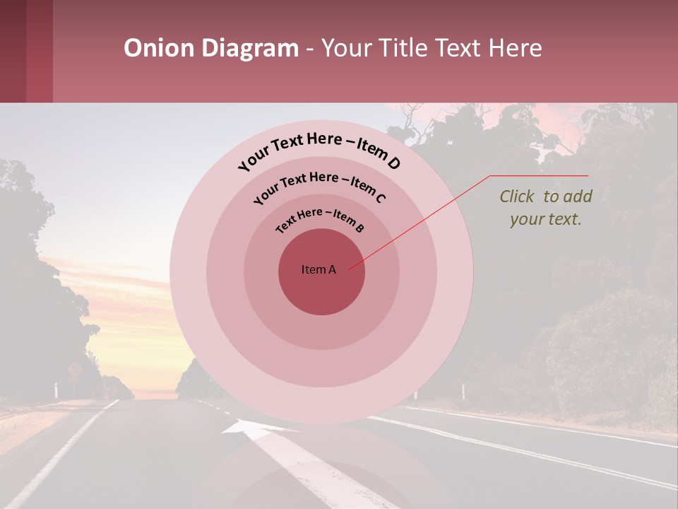 A Picture Of A Road With Trees And Sky In The Background PowerPoint Template