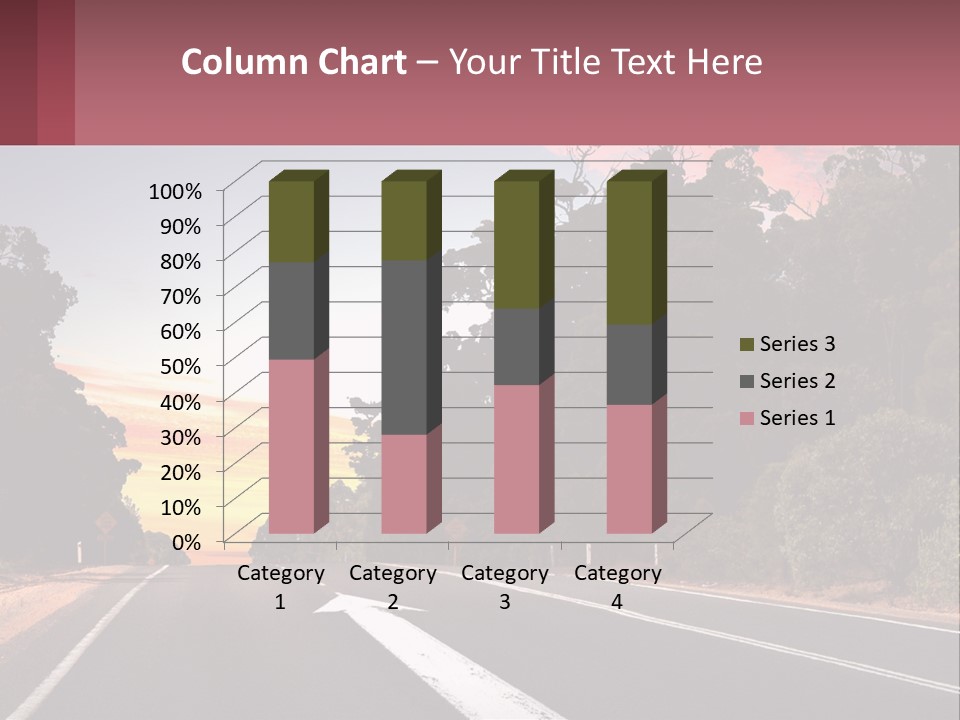 A Picture Of A Road With Trees And Sky In The Background PowerPoint Template