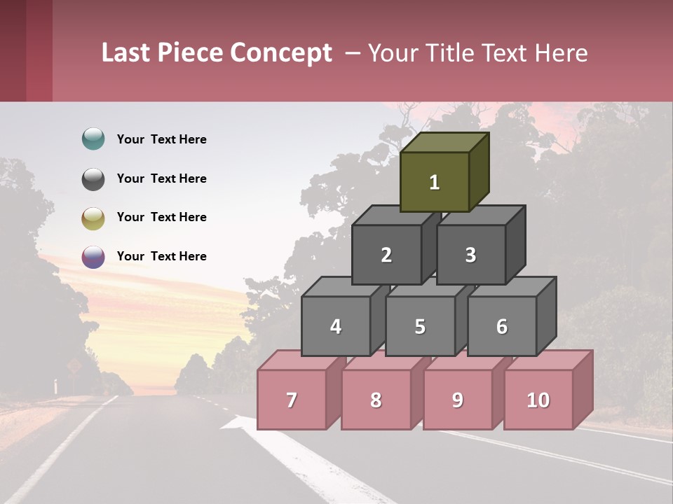 A Picture Of A Road With Trees And Sky In The Background PowerPoint Template