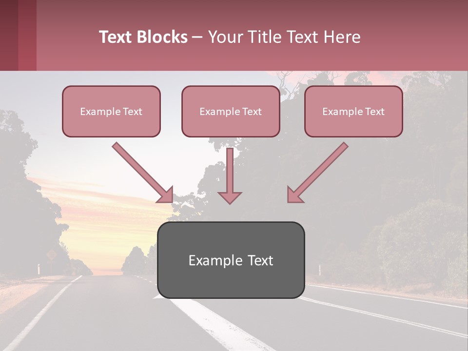 A Picture Of A Road With Trees And Sky In The Background PowerPoint Template