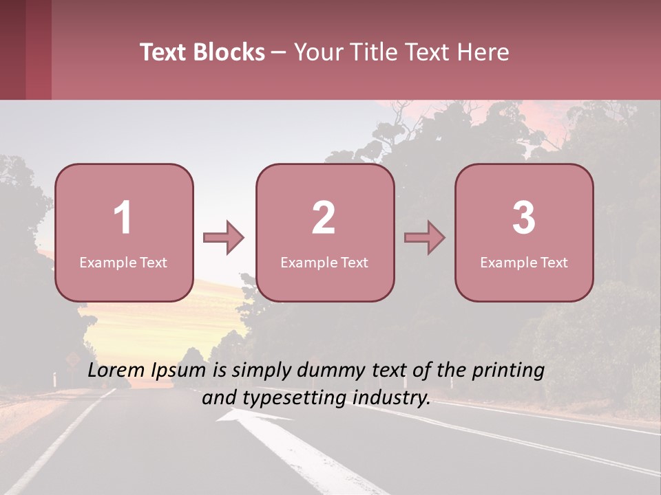 A Picture Of A Road With Trees And Sky In The Background PowerPoint Template